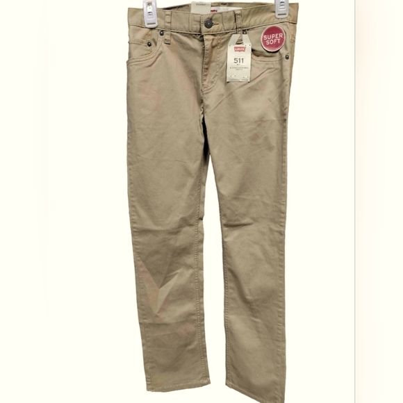 Levi's Denim - Levis 511 Women Jeans Sz 14 REG 27x27 Measures 28x28 Slim Fit Khaki Cottagecore